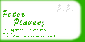peter plavecz business card