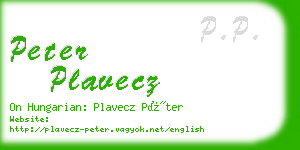 peter plavecz business card